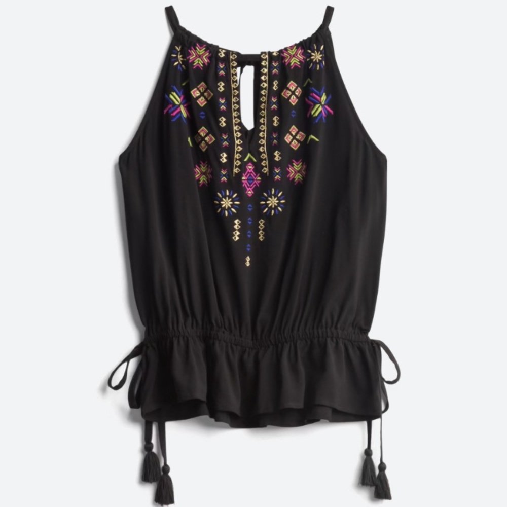 Black Embroidered Blouse